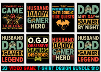 Video Game T-Shirt Design Bundle