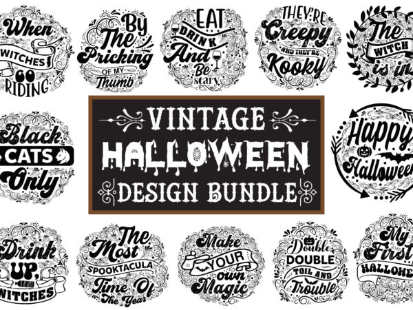 Vintage halloween design bundle