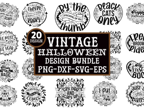 Vintage halloween design bundle