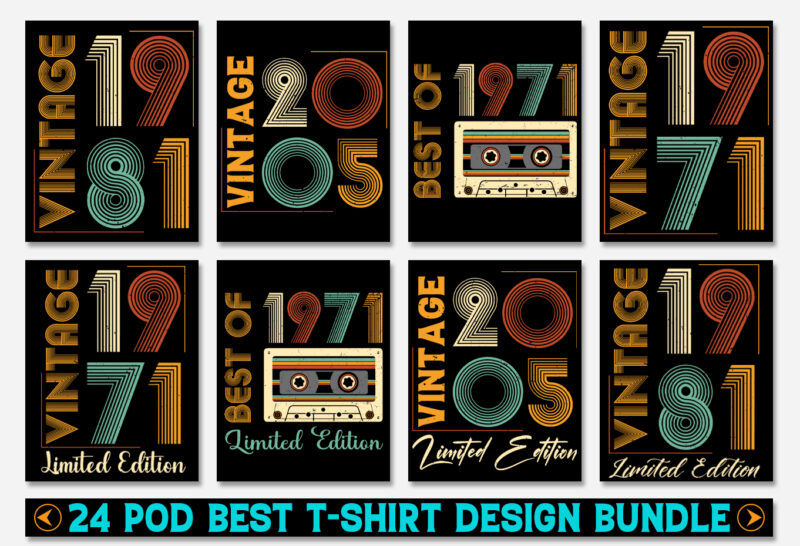 Vintage Limited Edition T-Shirt Design Bundle