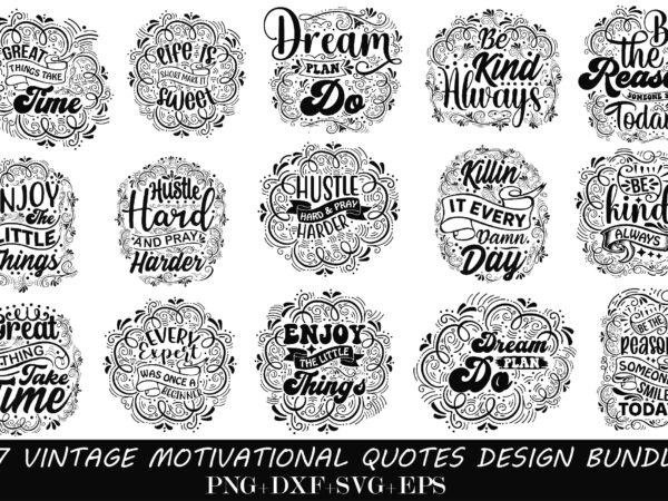 Vintage motivational design bundle