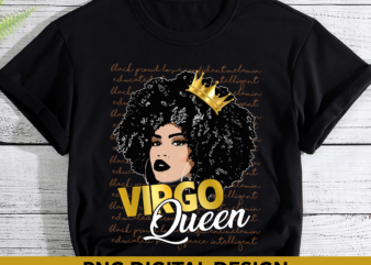 Virgo Queen PNG File For Shirt, Black Queen PNG Design, September Birthday Gift, August Birthday Gift, African American Women Gift HH