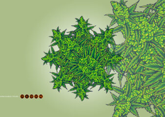 Weed leaf cannabis mandala illustrations