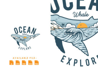 Ocean Whale Tshirt Design