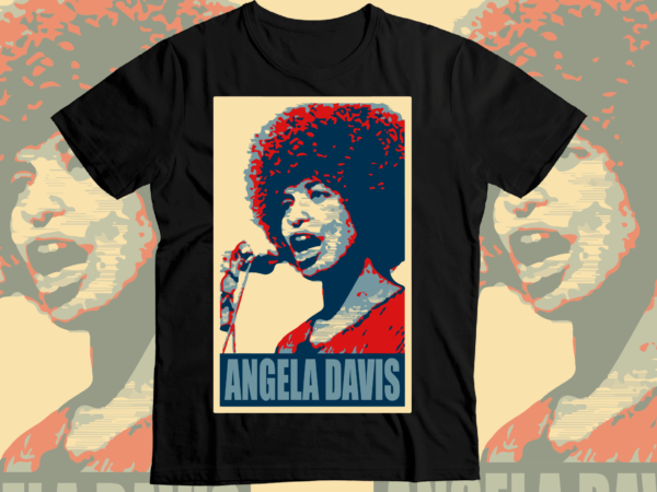 Angela davis potray art t shirt vector