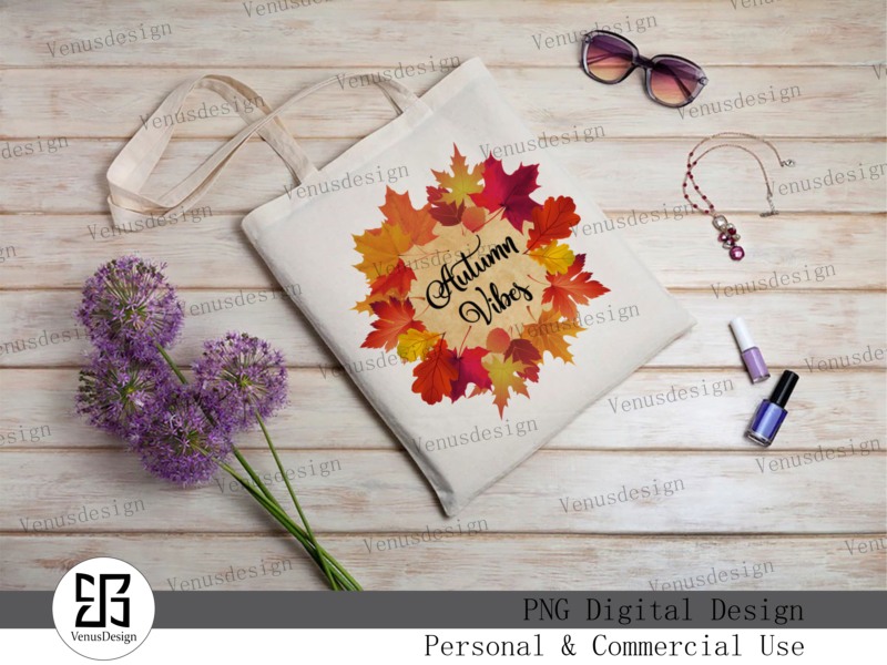 Autumn Vibes Letter Sublimation, Tshirt Design