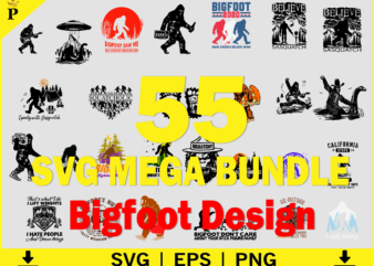 Bigfoot Clip Art, Bigfoot svg Bundle, Big Foot Svg, Sasquatch Cricut, Sasquatch Silhouette, Bigfoot Tshirt Design