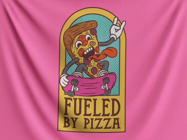 Fueled by pizza t shirt graphic design