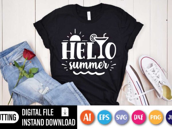 Hello summer graphic t shirt