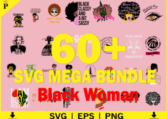 Black Woman SVG Bundle, Afro Woman SVG Bundle, Afro Queen Svg, Afro Lady Svg, afro girl svg, african american svg, Black Woman, Svg Files For Cricut, Afro Tshirt Designs
