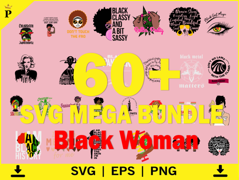 Black Woman SVG Bundle, Afro Woman SVG Bundle, Afro Queen Svg, Afro Lady Svg, afro girl svg, african american svg, Black Woman, Svg Files For Cricut, Afro Tshirt Designs