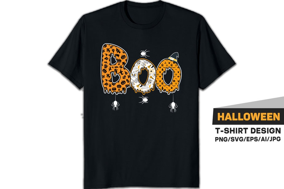 Boo Halloween T-shirt Design for Halloween lovers Halloween t-shirts new Halloween t-shirt design 2022