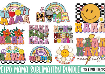 Retro Mama PNG Sublimation Bundle