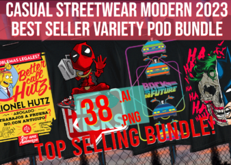 Casual Streetwear Modern 2023 Best Seller Variety POD Bundle Fan Art Exclusive t shirt vector file