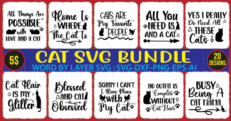 Cat Mega Bundle ,60 design on sell DesignSVGs,quotes-and-sayings,food-drink,print-cut,mini-bundles,on-sale,Cat Mama SVG Bundle, Funny Cat Svg, Cat SVG, Kitten SVG, Cat lady svg, crazy cat lady svg, cat lover svg, cats Svg,