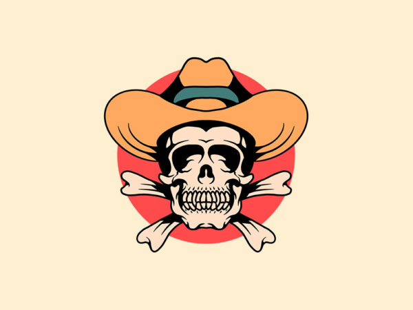 Cowboy skull t shirt vector file