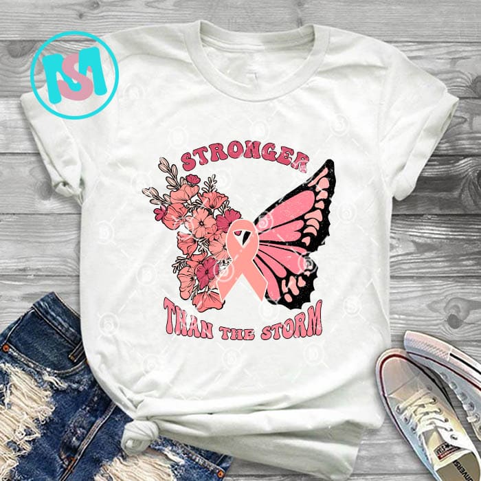 Breast cancer bundle png In October Stronger than fuck cancer Warrior Survivor Awareness Sunflower Rainbow pink ribbon sublimation download