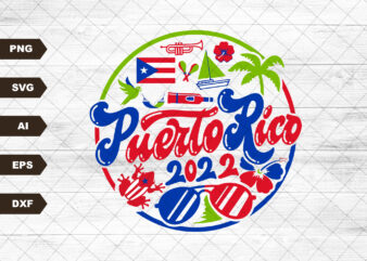 Puerto Rico Svg, Puerto Rico Clipart, Puerto Rico Flag Svg, Puerto Rico Clipart, El Morro Svg, Silhouette, Cuttable File, Instant Download