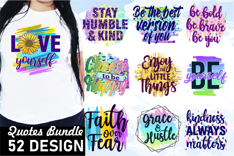 Inspirational Quotes T shirt Designs Bundle