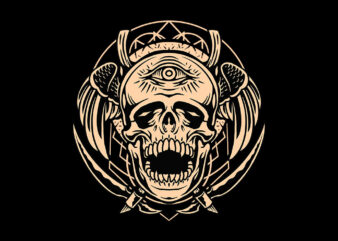 death skull t shirt vector illustration
