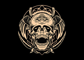 death skull t shirt vector illustration