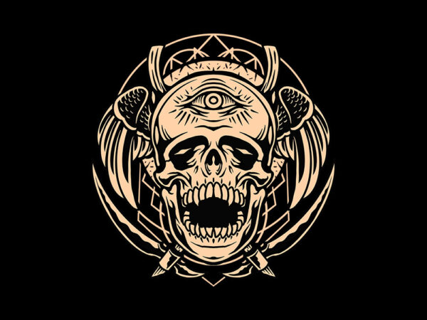 Death skull t shirt vector illustration