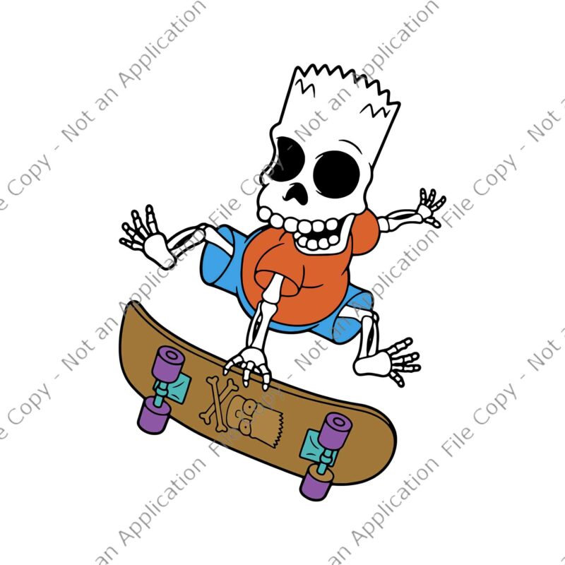 The Simpsons Treehouse Of Horror Halloween Bart Skeleton Svg, Simpsons Skeleton Skateboard Svg, Skeleton Skateboard Svg, Skeleton Svg, Halloween Svg