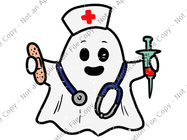 Nurse ghost scrub top halloween svg, nurse halloween svg, nurse ghost svg, halloween svg T shirt vector artwork