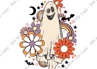 Retro Vintage Gnoovy Halloween Colors Flower Ghost Sketch Svg, Gnoovy Halloween Svg, Ghost Svg, Halloween Svg, Ch ch ch meow meow meow scary halloween cat svg,ch ch ch meow meow