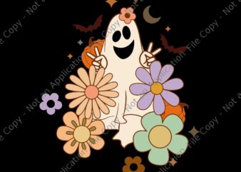 Gnoovy Halloween Colors Flower Ghost Sketch Svg, Gnoovy Halloween Svg, Ghost Svg, Halloween Svg, Ch ch ch meow meow meow scary halloween cat svg,ch ch ch meow meow meow svg,