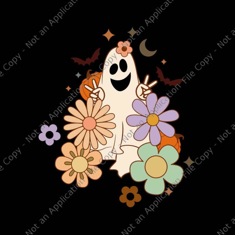 Gnoovy Halloween Colors Flower Ghost Sketch Svg, Gnoovy Halloween Svg, Ghost Svg, Halloween Svg, Ch ch ch meow meow meow scary halloween cat svg,ch ch ch meow meow meow svg,
