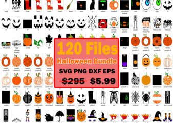 120 Files SVG PNG Bundle Halloween, Halloween bundle svg, Halloween Vector, Witch svg, Ghost svg, Halloween shirt svg