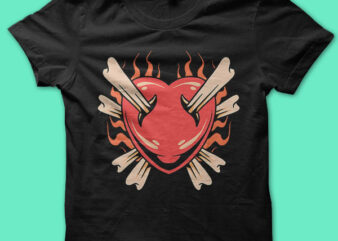 heart and bones graphic t shirt