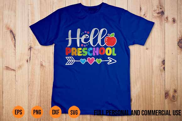 Hello Preschool svg T Shirt Design Best New 2022 Heart Teacher Student Back To School Boy GirlMaze Puzzle