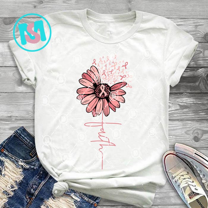 Breast cancer bundle png In October Stronger than fuck cancer Warrior Survivor Awareness Sunflower Rainbow pink ribbon sublimation download