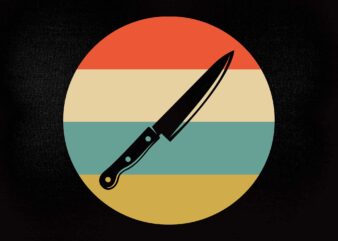 Chef Shirt – Vintage Retro Chef Knife SVG editable vector t-shirt design printable files
