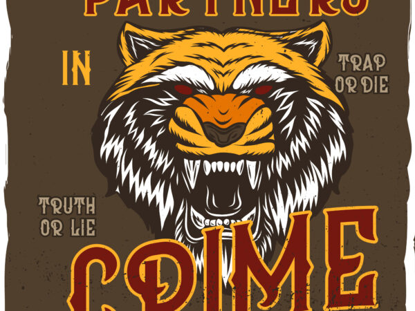 A tiger gangster, t-shirt design