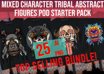 Mixed Character Tribal Abstract Figures POD Starter Pack Vol. 4