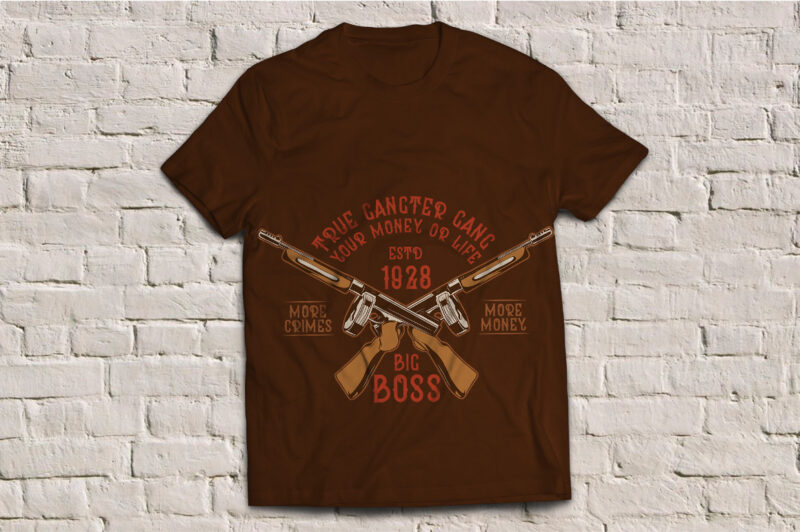 Two guns and a phrase, t-shirt design