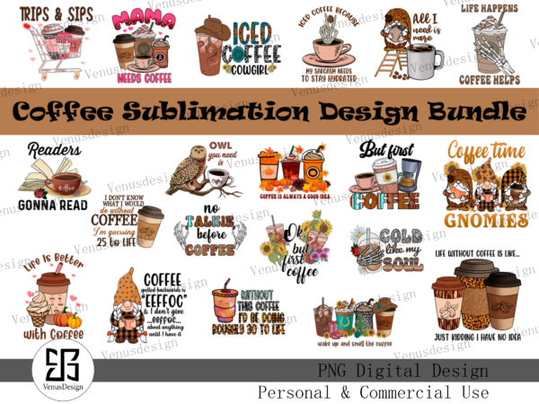 Coffee sublimation bundle tshirt design