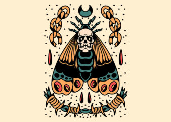 moth tattoo flash t shirt designs for sale