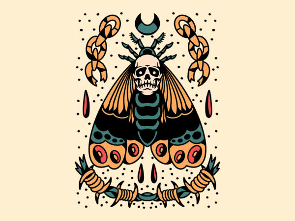 Moth tattoo flash t shirt designs for sale