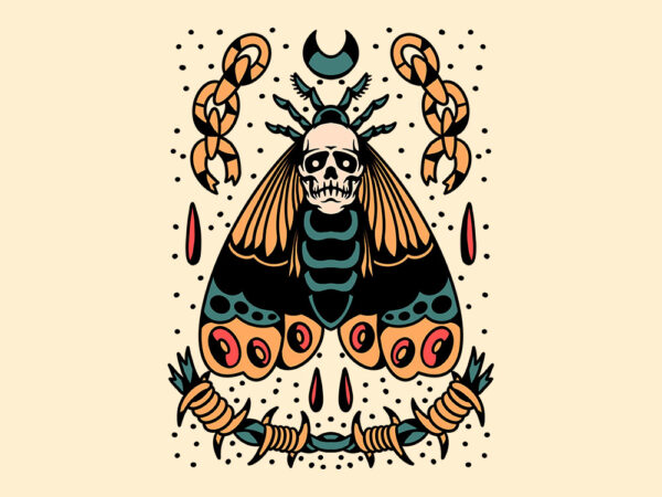 Moth tattoo flash t shirt designs for sale