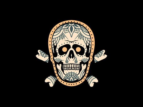 Muerte skull t shirt designs for sale