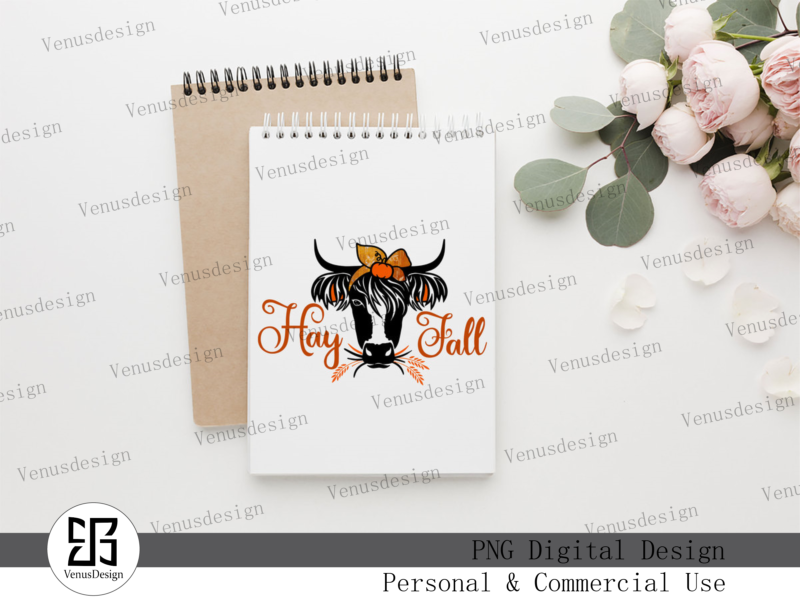 Hay Fall With Cow Sublimation Tshirt Design