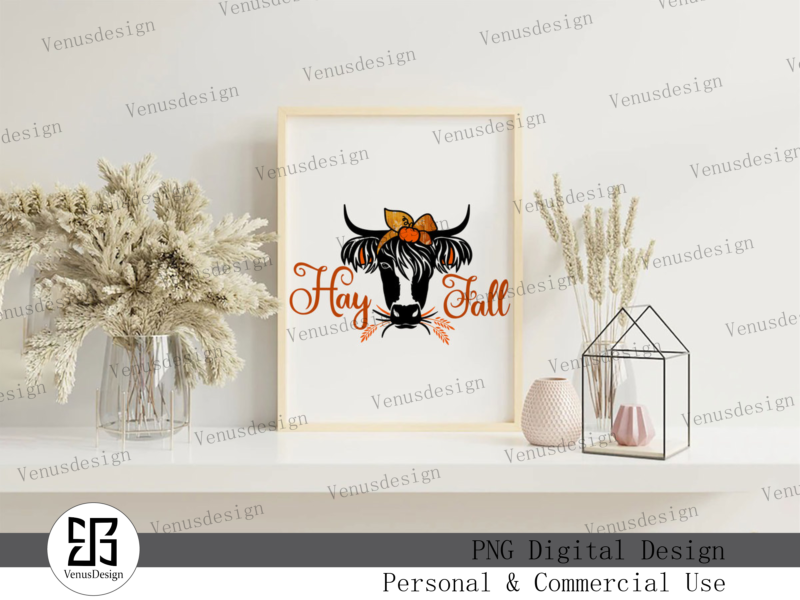 Hay Fall With Cow Sublimation Tshirt Design