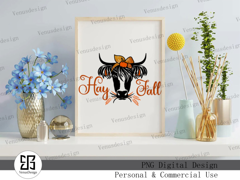 Hay Fall With Cow Sublimation Tshirt Design
