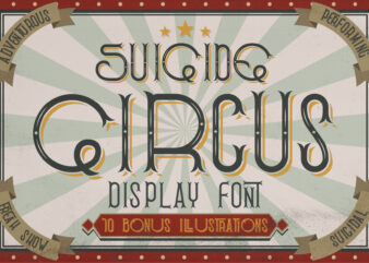 Suicide circus font + bonus designs