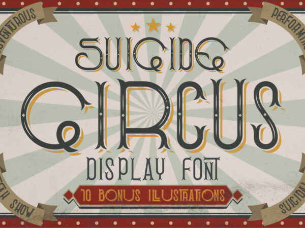 Suicide circus font + bonus designs