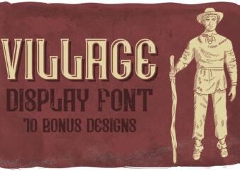 Village font t shirt vector art